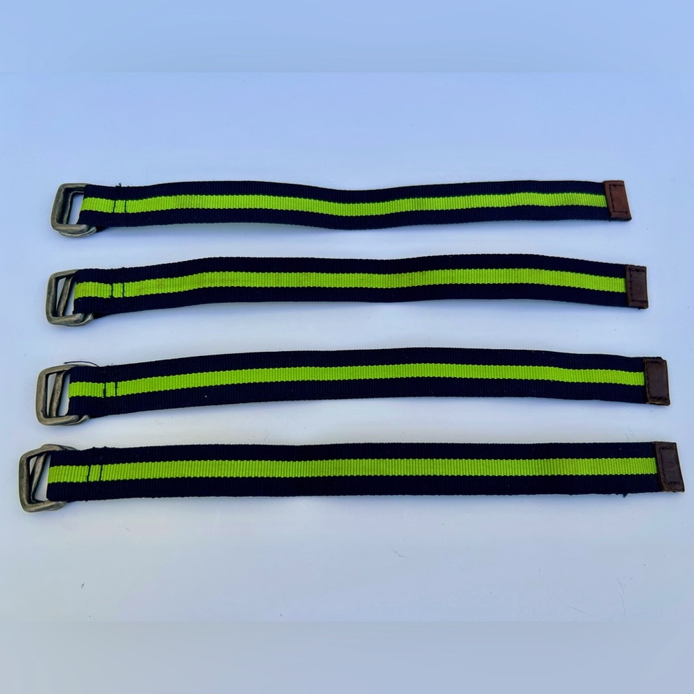 Abercrombie & Fitch Bracelet Green/Blue Fabric/Leather Metal Buckle - Picture 5 of 8
